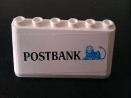 Windscreen 2 x 6 x 2 with 'POSTBANK' on White Background Pattern (Sticker) - Set 880002-2 (in Combination with Sets 3308 / 3309)