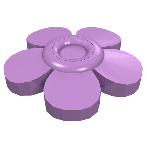 Lego Headwear Accessory Flower with 5 Smooth Petals and Pin / Medium Lavender