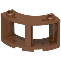 Window Round 3 x 3 x 2 / Reddish Brown