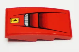 Slope, Curved 4 x 2 with Ferrari Logo and Vents Pattern (Sticker) - Set 75899