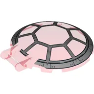 Dish 6 x 6 Inverted - No Studs with Handle with TIE fighter Cockpit Print / Trans-Red