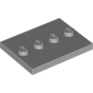 Plate Special 3 x 4 with 1 x 4 Center Studs [Plain] / Light Bluish Gray