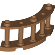 Lego Fence Spindled 4 x 4 x 2 Quarter Round with 3 Studs / Medium Nougat