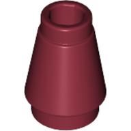 Lego Cone 1 x 1 [Top Groove] / Dark Red