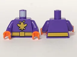 Torso Batman Yellow Killer Moth Logo and Belt Pattern / Dark Purple Arms / Orange Hands