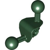 Lego Large Figure Skeletal, Limb, Angular 90°, 4 x 4 x 2 with 2 Ball Joints, and Axle Hole / Dark Green