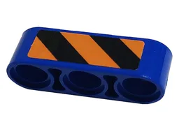 Technic, Liftarm Thick 1 x 3 with Black and Orange Danger Stripes Pattern Model Left Side (Sticker) - Set 42112