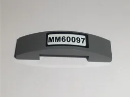 Slope, Curved 4 x 1 x 2/3 Double with 'MM60097' Pattern (Sticker) - Set 60097