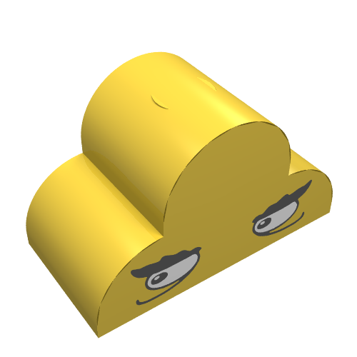 Lego Brick Curved 2 x 4 x 2 Triple, No Studs with Monster Eyes Print