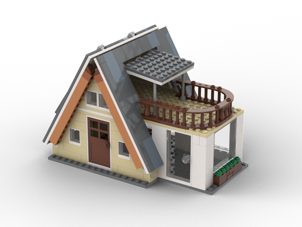 Lego A-Frame House with Terrace Balcony