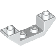 Lego Brick Sloped Inverted 45° 4 x 1 Double with 1 x 2 Recessed / White