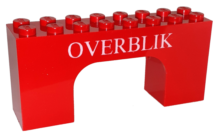 Lego Arch 2 x 8 x 3 with White 'OVERBLIK' Pattern