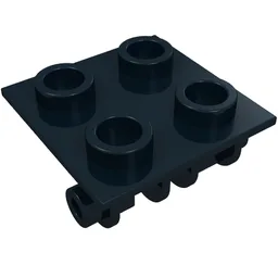 Hinge Brick 2 x 2 Top Plate Thin / Black