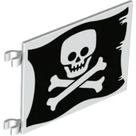 Flag 6 x 4 with Clips with Skull and Crossbones (Jolly Roger) Print