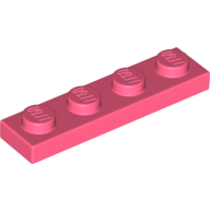 Lego Plate 1 x 4 / Coral