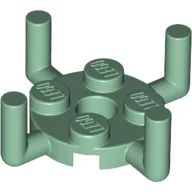 Plate Special Round 2 x 2 with Pin Hole and 4 Bars Up / Sand Green
