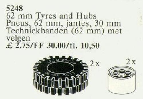 Lego 62 mm Tires and Hubs / 62 mm Tyres and Hubs