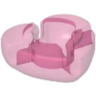 Clikits Icon, Heart 2 x 2 Small with Hole / Trans-Dark Pink