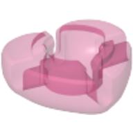 Lego Clikits Icon, Heart 2 x 2 Small with Hole / Trans-Dark Pink