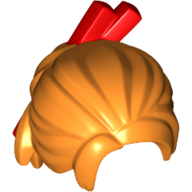 Lego Hair Bun with Red Chopsticks / Orange