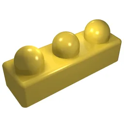 Primo Brick 1 x 3 / Yellow