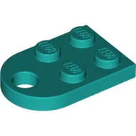 Plate Special 3 x 2 with Rounded End, Hole / Dark Turquoise