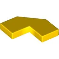 Tile Special 2 x 2 Corner with Cut Corner - Facet / Yellow