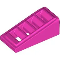 Brick Sloped 18° 2 x 1 x 2/3 with 4 Slots / Grate / Dark Pink