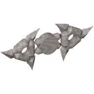 Weapon Throwing Star / Shuriken with Textured Grips [Complete Sprue of 2] / Flat Silver