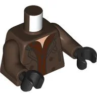 Torso, Trench Coat, Reddish Brown Vest, Light Nougat Chest Print, Umber Brown Arms, Black Hands / Umber Brown