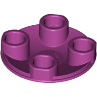 Lego Plate Round 2 x 2 with Rounded Bottom [Boat Stud] / Magenta
