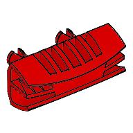 Lego Grille 1 x 4 [Two Pins] / Red