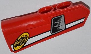 Lego Technic, Panel Fairing #21 Very Small Smooth, Side B with White Line, Air Intake and 'RIM RIM WHEELS' Pattern (Sticker) - Set 42011
