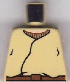 Lego Torso SW Closed Shirt, Brown Belt, Light Nougat Neck Pattern