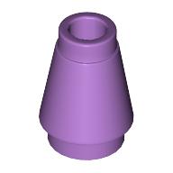 Lego Cone 1 x 1 [Top Groove] / Medium Lavender