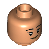 Lego Minifig Head Padma / Parvati Patil, Dark Tan Lips, Closed Mouth Print / Nougat