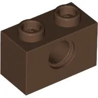 Technic Brick 1 x 2 [1 Pin Hole] / Brown