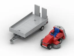 Riding lawn mower and trailer