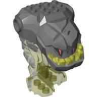 Lego Body Rock Monster Large with Dark Bluish Gray Top Pattern / Trans-Neon Green