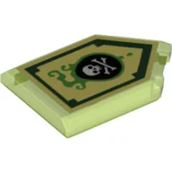 Tile Special 2 x 3 Pentagonal with Nexo Power Shield Print - Venom Bite / Trans-Bright Green