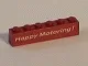 Brick 1 x 6 with White 'Happy Motoring' Text Pattern on Both Sides (Stickers) - Set 6375-2