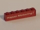 Lego Brick 1 x 6 with White 'Happy Motoring' Text Pattern on Both Sides (Stickers) - Set 6375-2