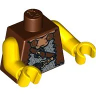 Torso, Vest with Chain Mail and Belts Print (Viking), Yellow Arms and Hands / Reddish Brown