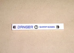 Tile 1 x 8 with 'DANGER SHARP EDGES' Pattern (Sticker) - Set 7700