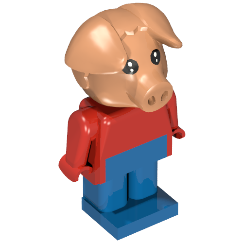 Lego Fabuland Figure Pig 3 [Blondi] / Red