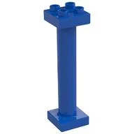 Duplo Support Column 2 x 2 x 6 Round with Open Latticed Back / Blue