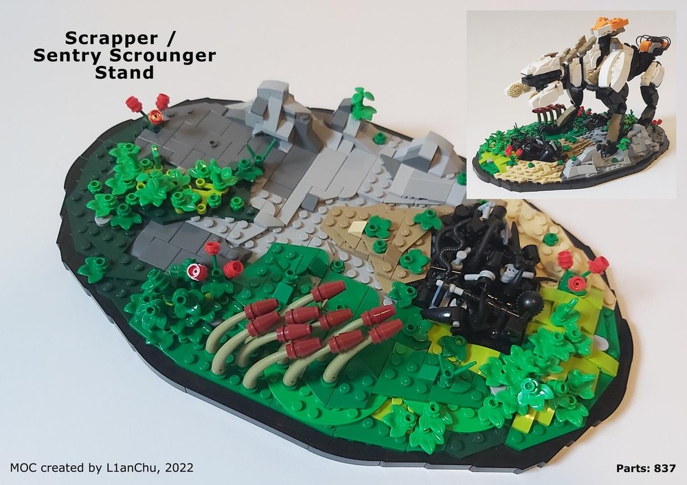 Lego Scrapper / Sentry Scrounger Stand (Horizon: Zero Dawn/Forbidden West)