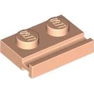 Plate Special 1 x 2 with Door Rail / Light Nougat