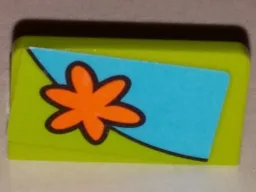 Panel 1 x 2 x 1 with Orange Flower Pattern Model Right Side (Sticker) - Set 75901