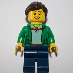 Green Torso, Dark Blue Legs, Dark Brown Hair